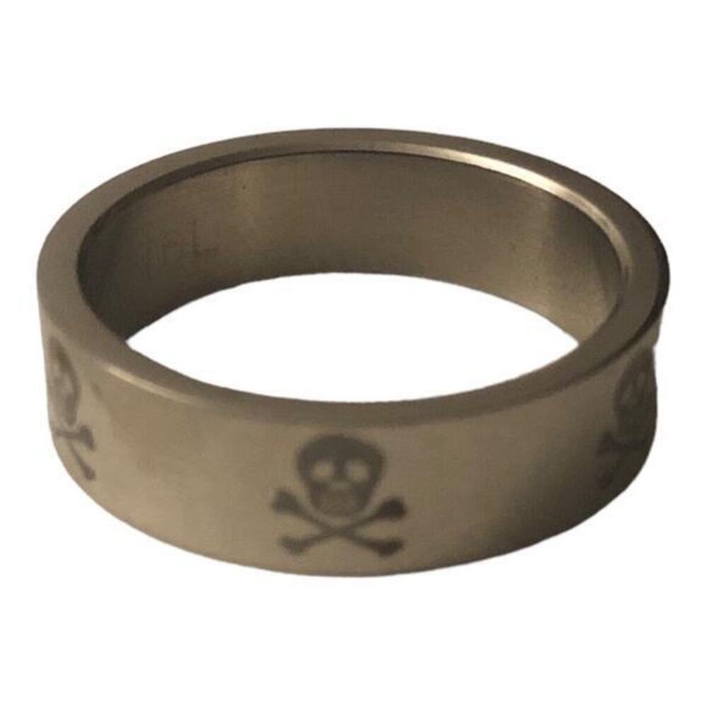 Stainless steel skull band ring size‎ 9